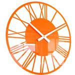 Orange Acrylic Gloss Skeleton Roman Wall Clock
