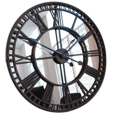 Antique Mirror Iron Roman Skeleton Wall Clock
