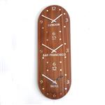 Decora Walnut Mirror Deco World Time Zone Clock 