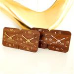 Personalised Walnut Time Zone Desk Mantel Clock 