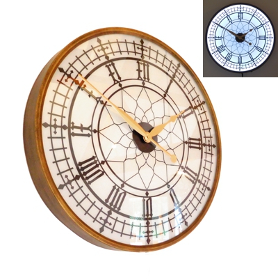 Big Ben Westminster Gold Case Backlit Wall Clock