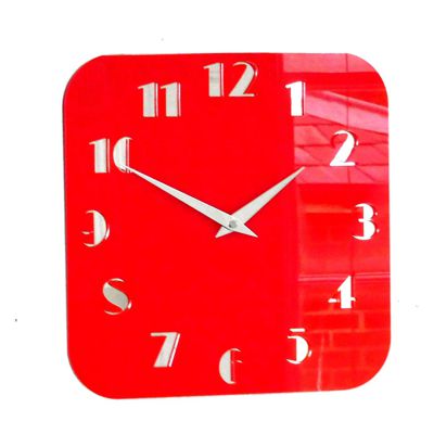 Decoish Gloss Red Deco Mirror Wall Clock