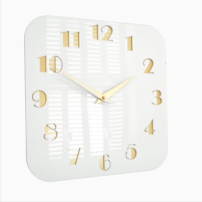 Decoish Gloss White Gold Deco Wall Clock