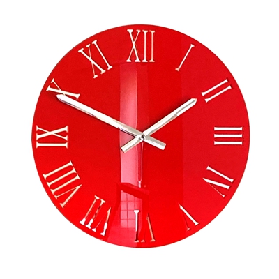 Gloss Red Mirror Acrylic Roman Clock 