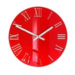 Gloss Red Mirror Acrylic Roman Clock 
