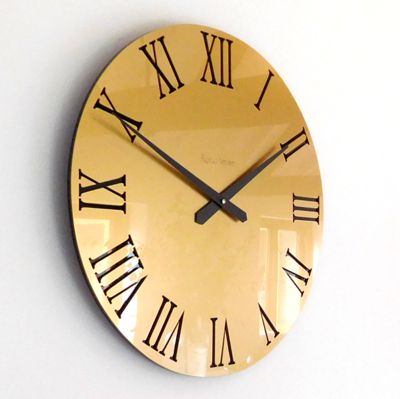 Gold  and Black Acrylic Roman Wall Clock 