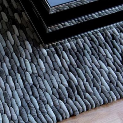 Dreamweavers Smoke Grey Chamois Cobble Rug
