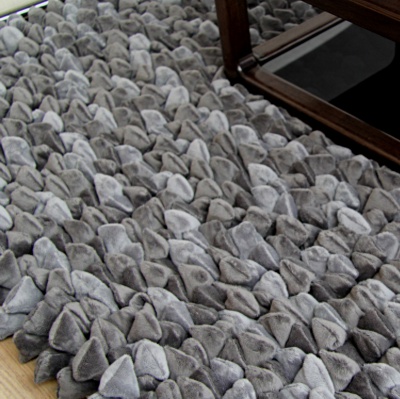 Dreamweavers Smoke Grey Chamois Pebble Rug