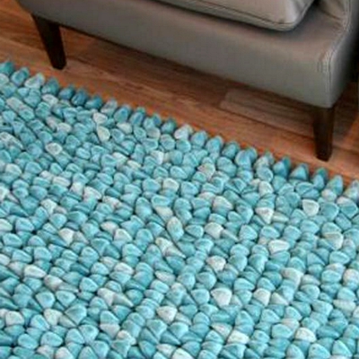 Dreamweavers Teal Chamois Pebble Rug