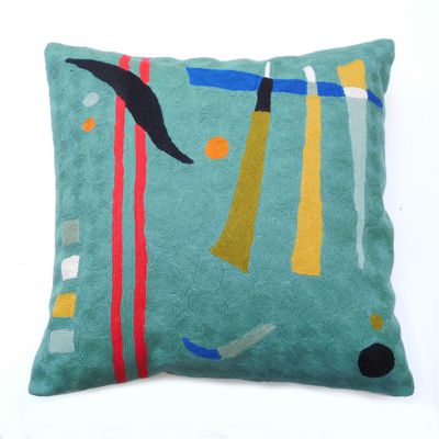 Zaida Kandinsky Teal Abstract Cushion 18”