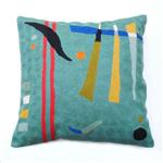 Zaida Kandinsky Teal Abstract Cushion 18”