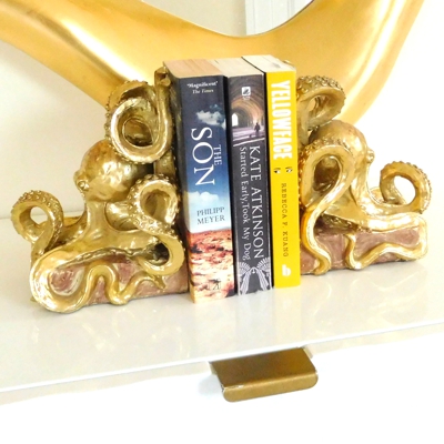 Octopus Gold Bookends