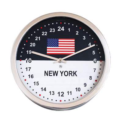 24hr Time Zone Flag Clock