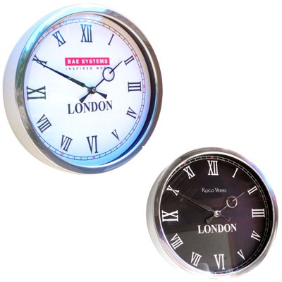 Custom Time Zone Roman Black and White Wall Clock