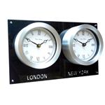 Gloss Black Backboard Everyday Time Zone Clock 