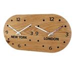 Retro Oak Personalised Wooden Time Zone Wall Clock