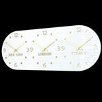 Decora White & Gold Time Zone Wall Clock