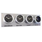 Large Silver Backboard Everyday Time Zone Clock 