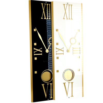 Rockafella Black and White Gold Pendulum Clock