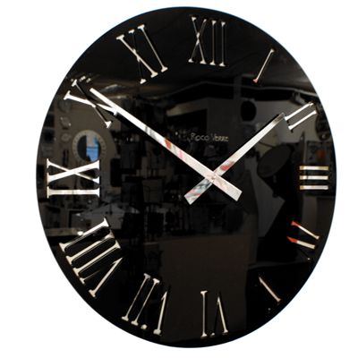 Gloss Black Mirror Acrylic Roman Clock 