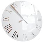 Gloss White Mirror Acrylic Roman Clock