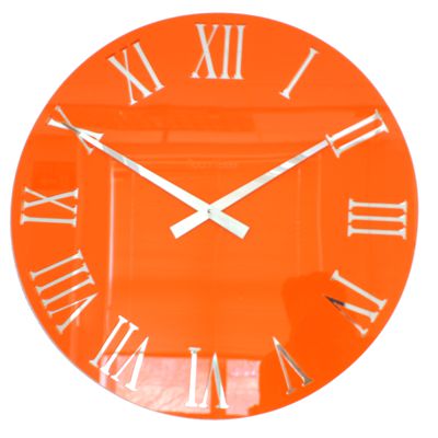 Gloss Mirror Orange Roman Wall Clock