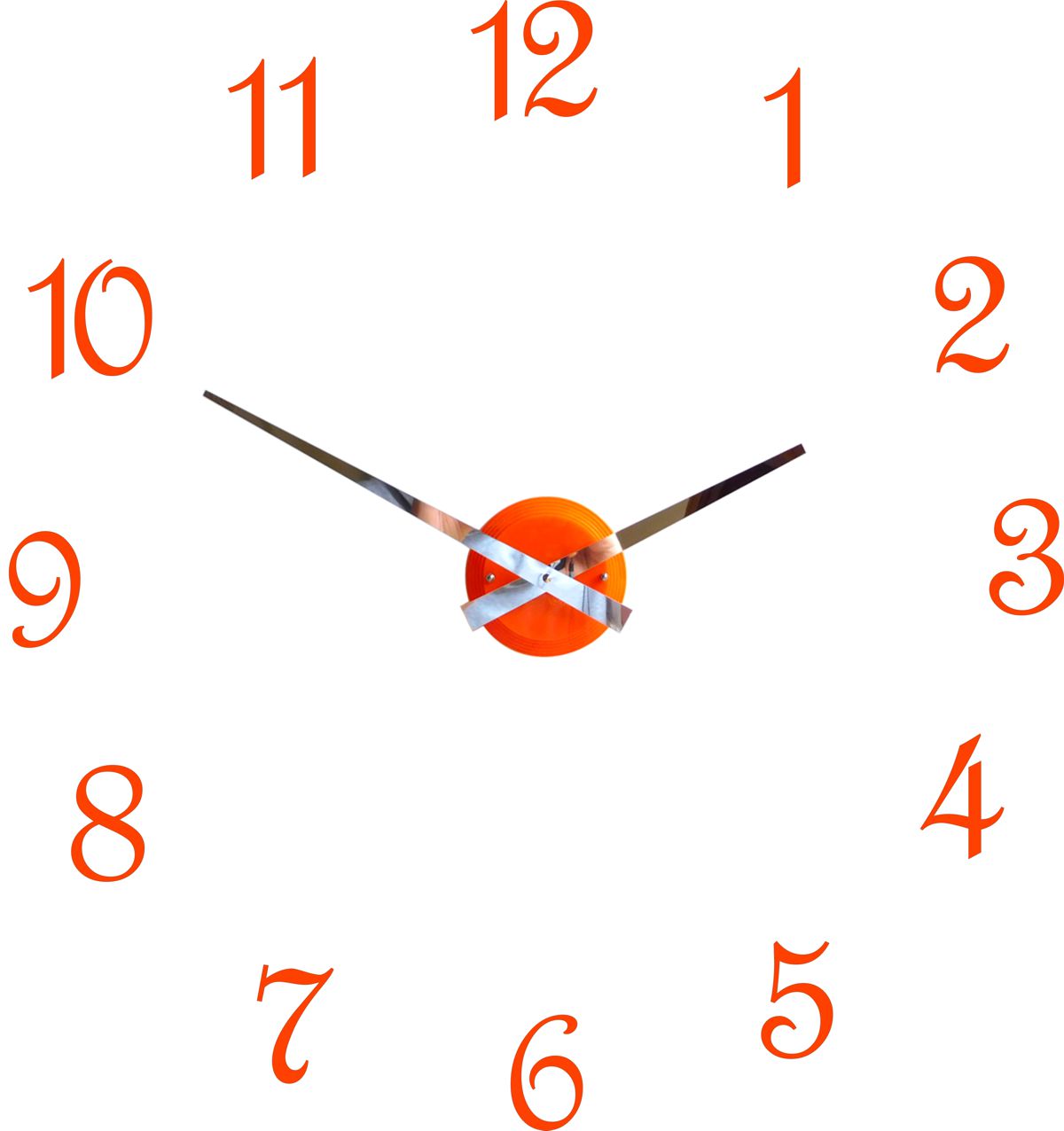 Orange Gloss Luna Hand Clock