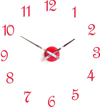 Red Gloss Luna Hand Clock