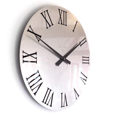Silver Black Acrylic Roman Wall Clock 