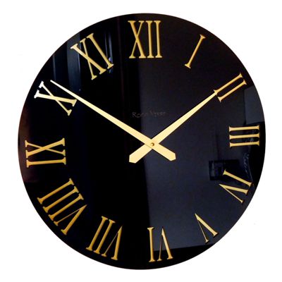 Rockafella Black & Gold Roman Wall Clock