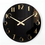 Twenties Black and Gold Gloss Wall Clock