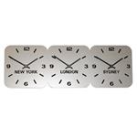 Large Silver Acrylic Time Zone Clock 