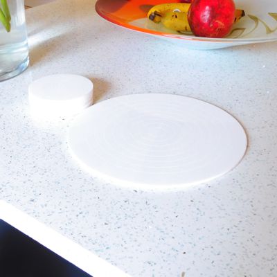 White Gloss Circlets Coasters and Placemats