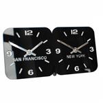 Acrylic Dual Dial Mantel Time Zone Clock