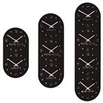 Black Gloss Retro Timezone Wall Clock