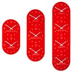 Red Gloss Retro Timezone Wall Clock