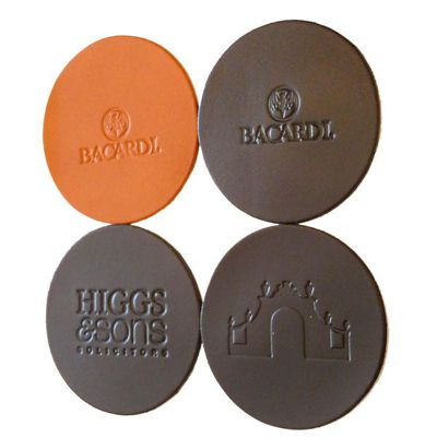 Embossed Debossed Real Leather Coasters Custom