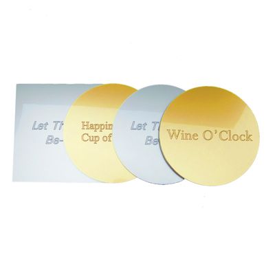 Personally Engraved Metallic Acrylic Coaster Sets