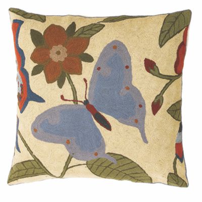Zaida Blue Butterfly Cushion 18”