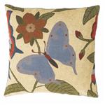 Zaida Blue Butterfly Cushion 18”
