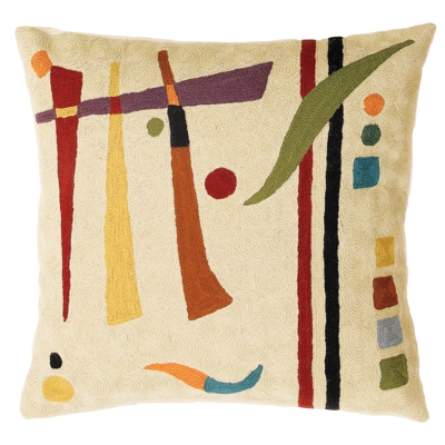 Zaida Kandinsky Cream Abstract Cushion 18”