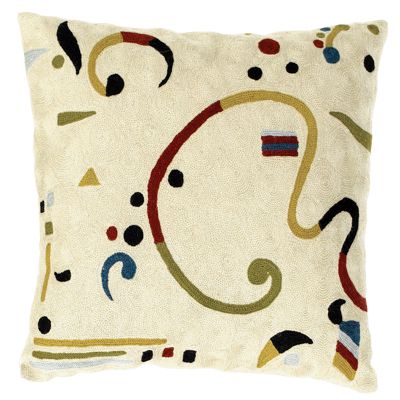 Zaida Kandinsky Cream Ribbon Cushion 18”