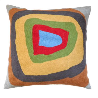 Zaida Kandinsky Elipse Light-Dark Blue Cushion 18"
