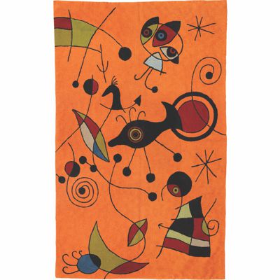 Zaida Miro Kite Flying Orange Rug