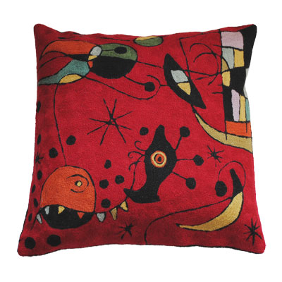 Zaida Miro Kite Flying Red Cushion 18” 