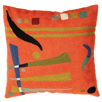 Zaida Kandinsky Orange Abstract Cushion 18"
