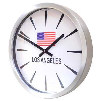 Chevron Flag Modern Classic Wall Clock  Brushed 35cm (14) Dia