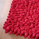 Dreamweavers Cherry Red Chamois Pebble Rug
