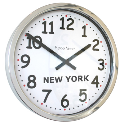 Custom Chunky Numbers Time Zone Wall Clock