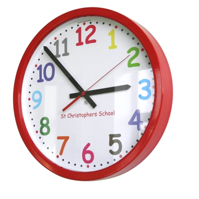 35cm Colour Comic Sans Modern Classic School Clock